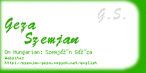 geza szemjan business card